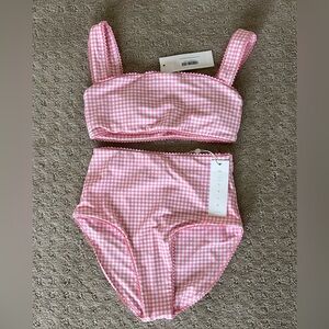 Minnow Swim Pink Guava Gingham Bikini